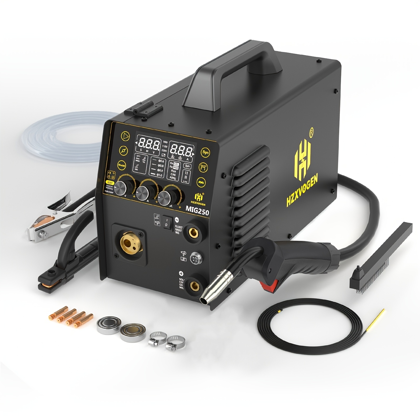TEMU Poste à souder HZXVOGEN en aluminium ! Noyau onduleur IGBT, double tension universelle 110/220V, écran LED HD, par gaz/ gaz, à âme de fil