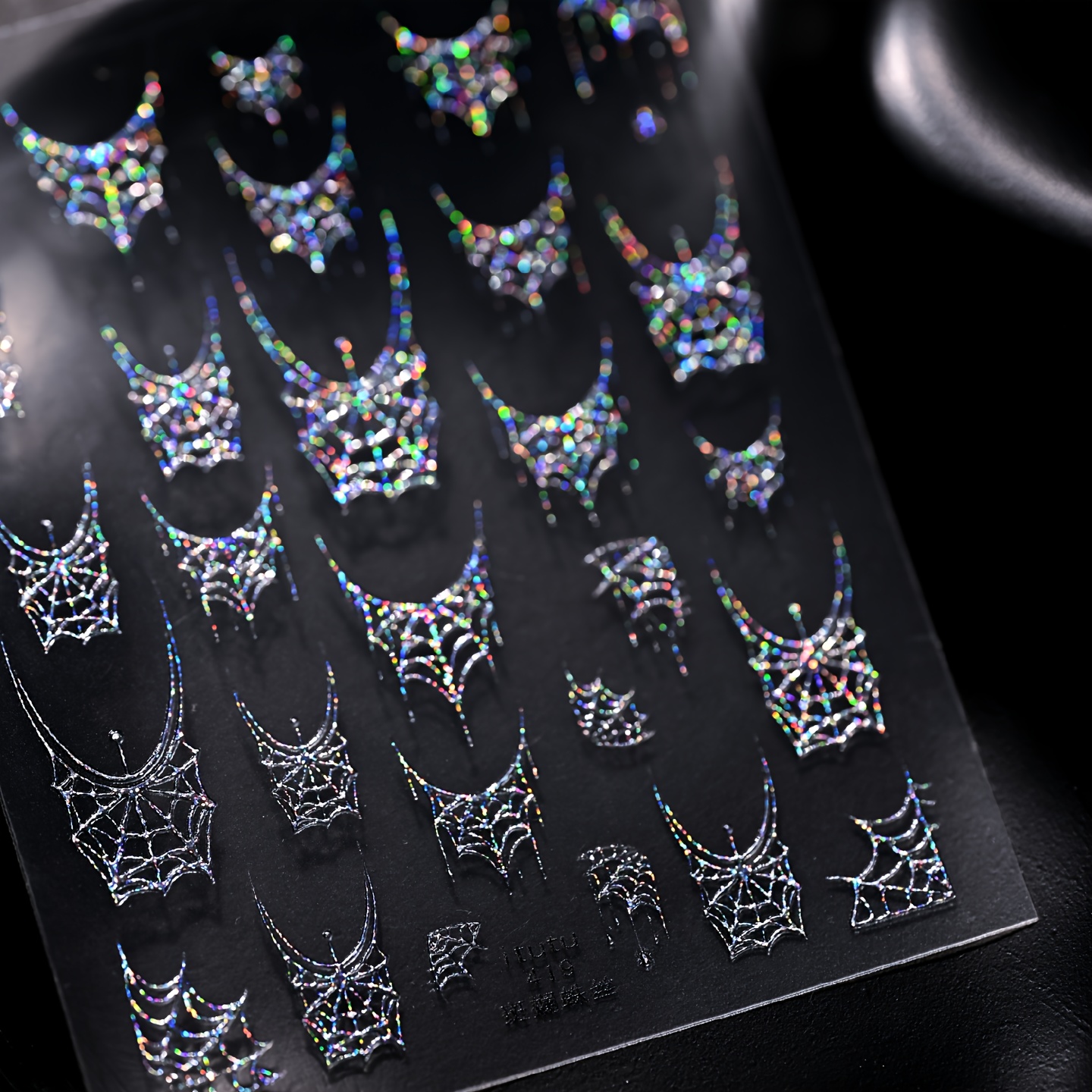 Image of Stickers - Gothic Anime/comic Webbing Decals With Matte, Temporary Nail Art For Halloween & Themed Parties ( Use, Easy Application)