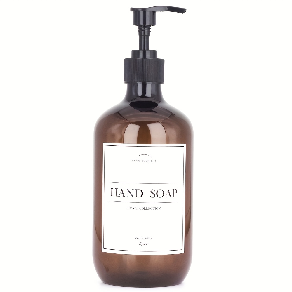 TEMU 1pc Bathroom Dispenser, Countertop Soap And Lotion Dispenser Bottle, 500ml Refillable Shampoo, Conditioner, And Body Wash Soap Liquid Container,