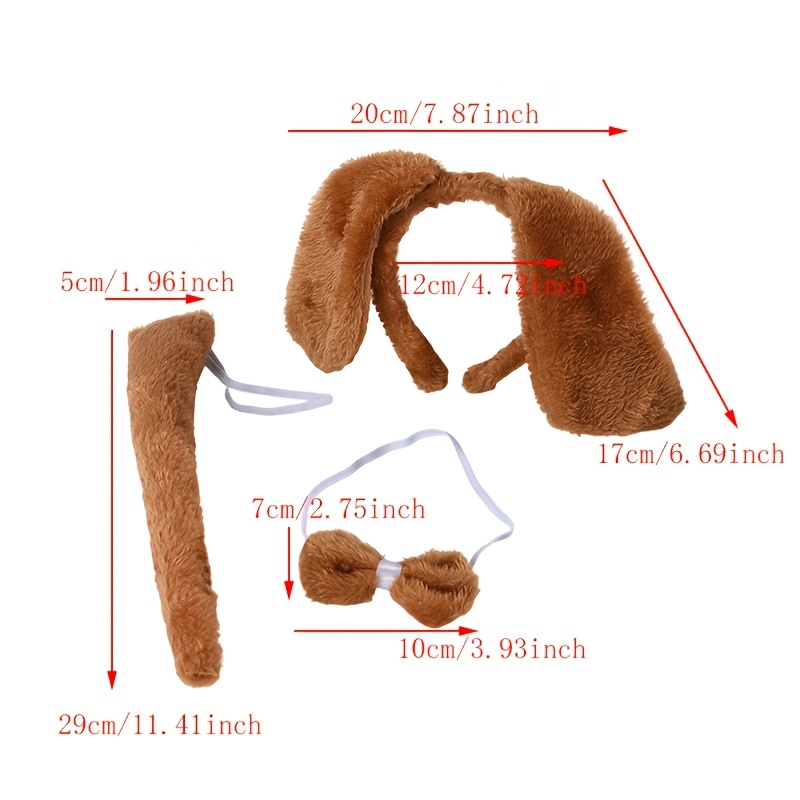 TEMU New 3pcs Spotted Puppy Halloween Costume Headgear And Makeup Props For Parties, Featuring Cute