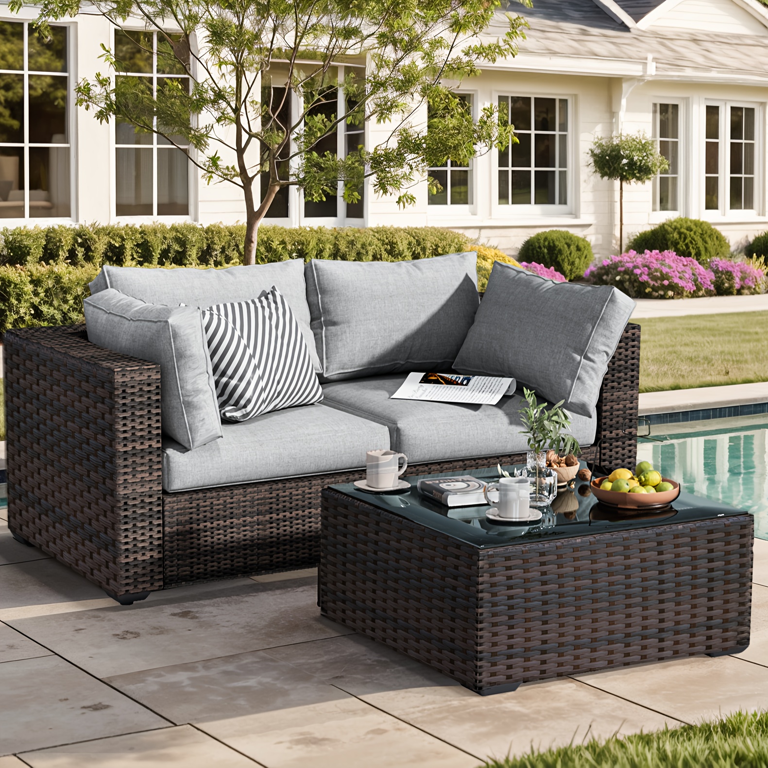 pieces patio furniture set pe rattan wicker pcs outdoor Temu