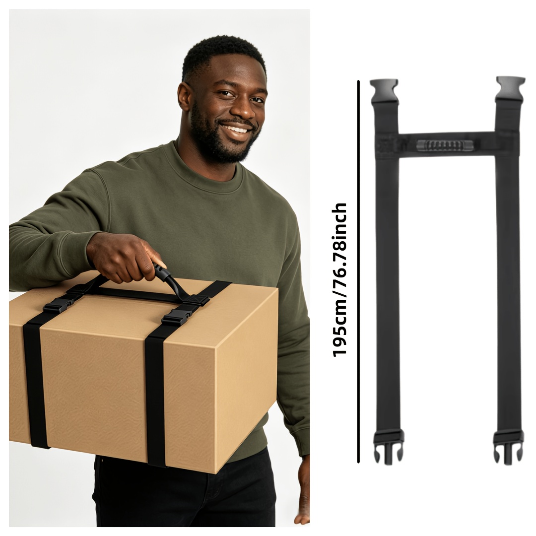 TEMU 1pc Heavy-duty Adjustable H-shaped Luggage Strap With Handle - Portable Suitcase Strap Suitable For Moving, Groceries & Travel, Extends Suitcase