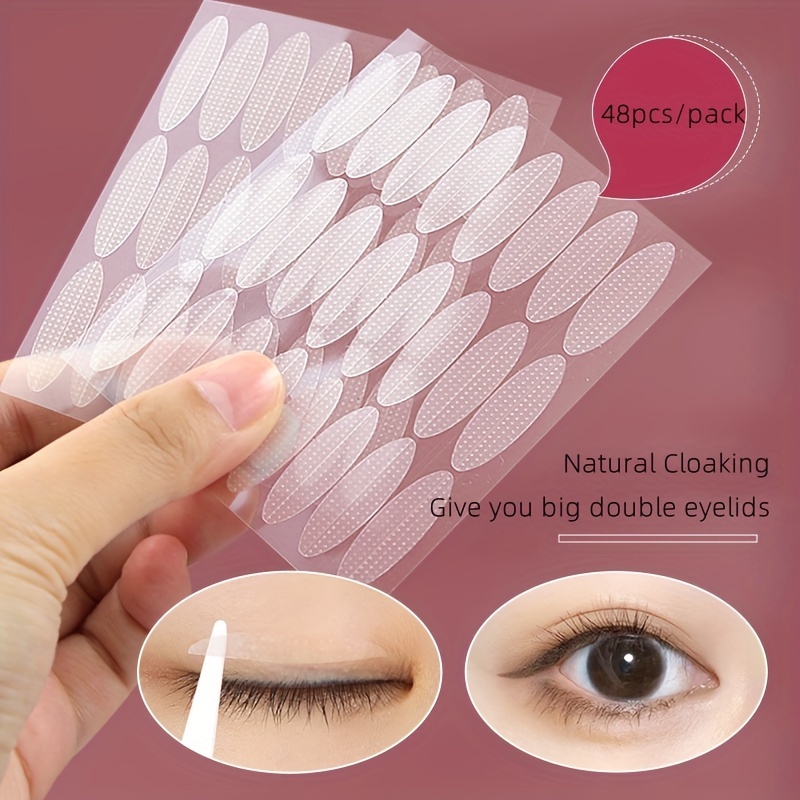 

48pcs Invisible Eyelid Tape Strips - -free, For Hooded & Eyes, Instant Double Eyelid Lift, Long- Effect