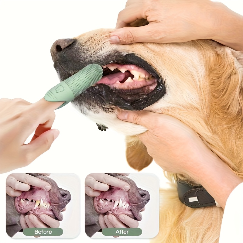 escovas de dedos para cães e gatos, escovas de dedos para animais de estimação, suprimentos de limpeza oral para animais de estimação, conjunto de escovas de dedos para animais de estimação, sem bateria Detalhes do produto 6