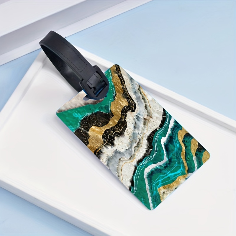 Étiquette Bagage Couleur Motif Bleu Canard - Fabrication Française