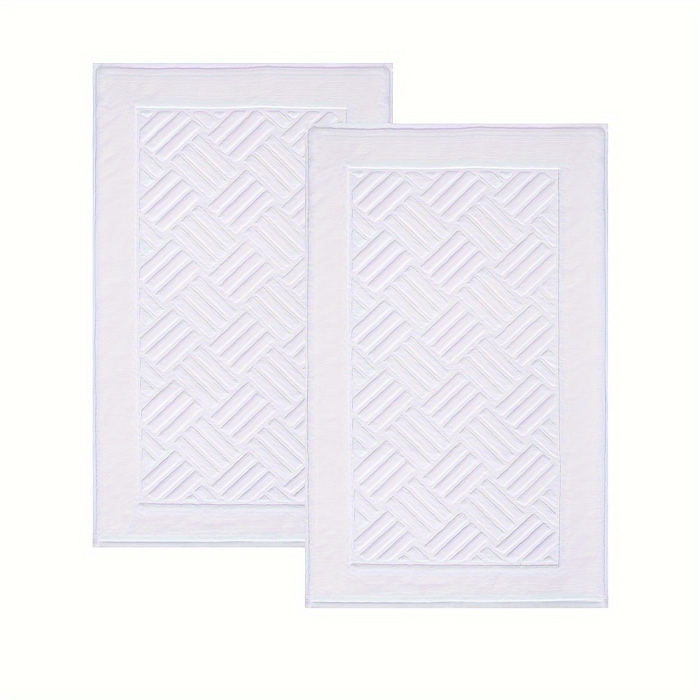 TEMU Mat Towels - 2pcs Cotton Absorbent Shower Floor Towel Set For Bathroom Rug Pad 20 X 32 Inches