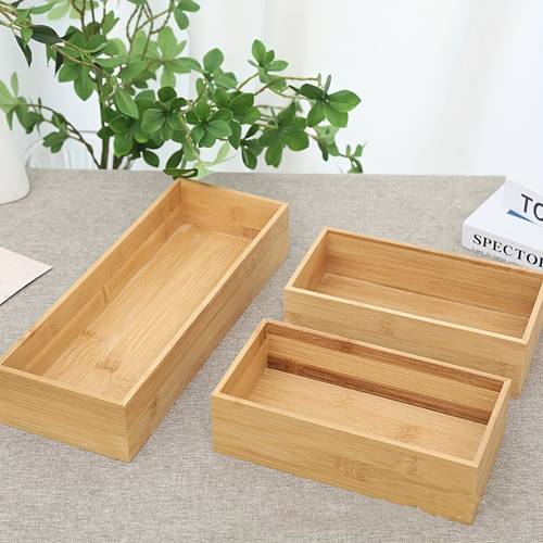 storage wooden box household storage wooden box desktop cosmetics finishing wooden box bamboo storage wooden box shelf baskets