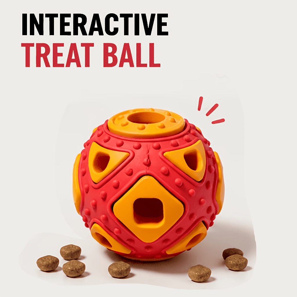 TEMU Interactive Dog Treat Dispensing Ball, Puzzle Treat Dispenser & Slow Feeder Dog Toy For Mental Stimulation, Boredom Relief And Enrichment, Chew