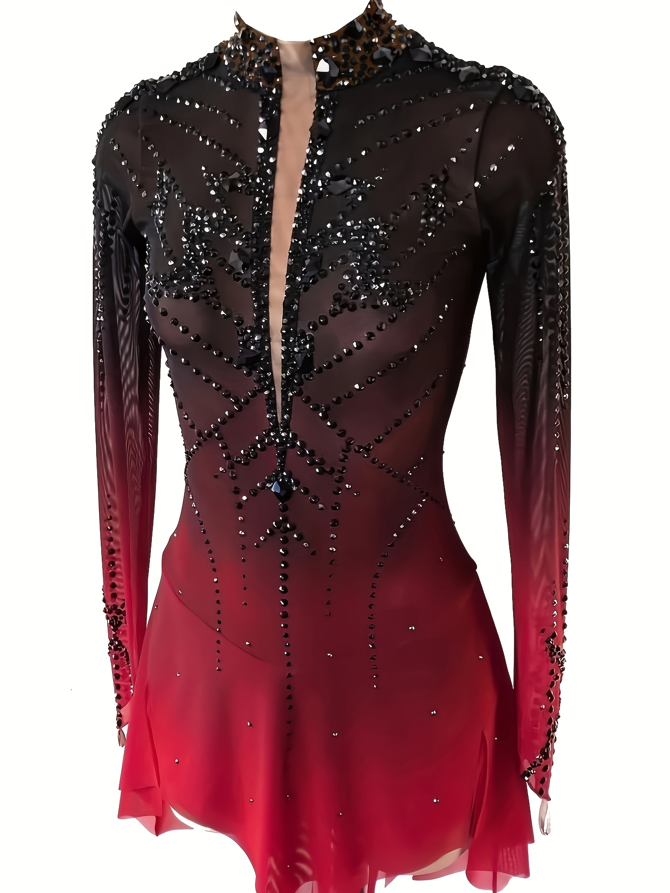 red and black skating dress IceDress Figure Skating Dress - Thermal