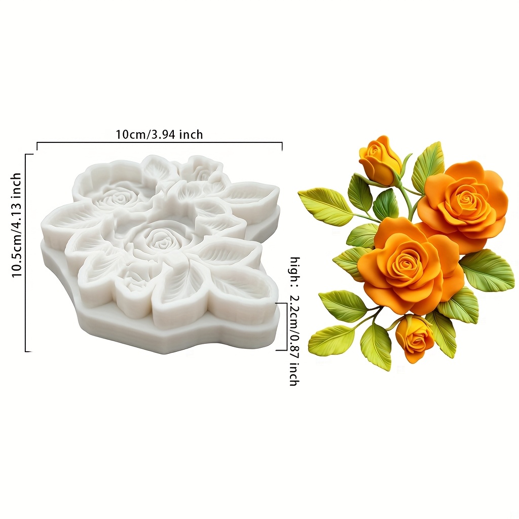 Flower Silicone Mold, Fondant, Suitable For Making Cake Decoration, Candy, Chocolate, Biscuit Diy Baking Mold, Suitable For Christmas, Thanksgiving, Valentine's Day Craft Tools