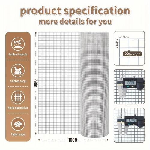 hardware cloth 48inx100ft post welding double layer galvanized for versatile use in chicken fencing poultry netting and garden enclosures