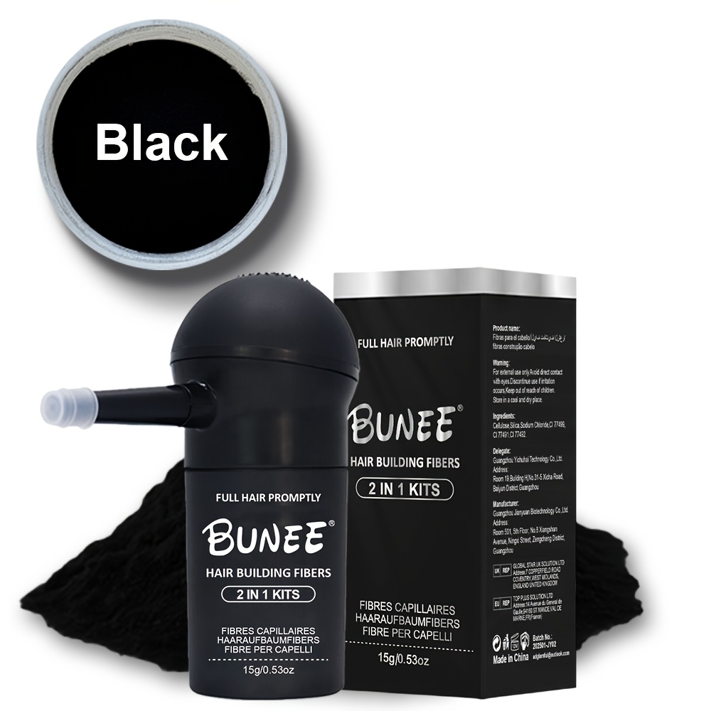 Image of Bunee Hair Building Fibers, Instantly Boost , Conceal Hair Parts, Waterproof And Sweatproof, , Create Fresh Hairstyle, Compact For Styling