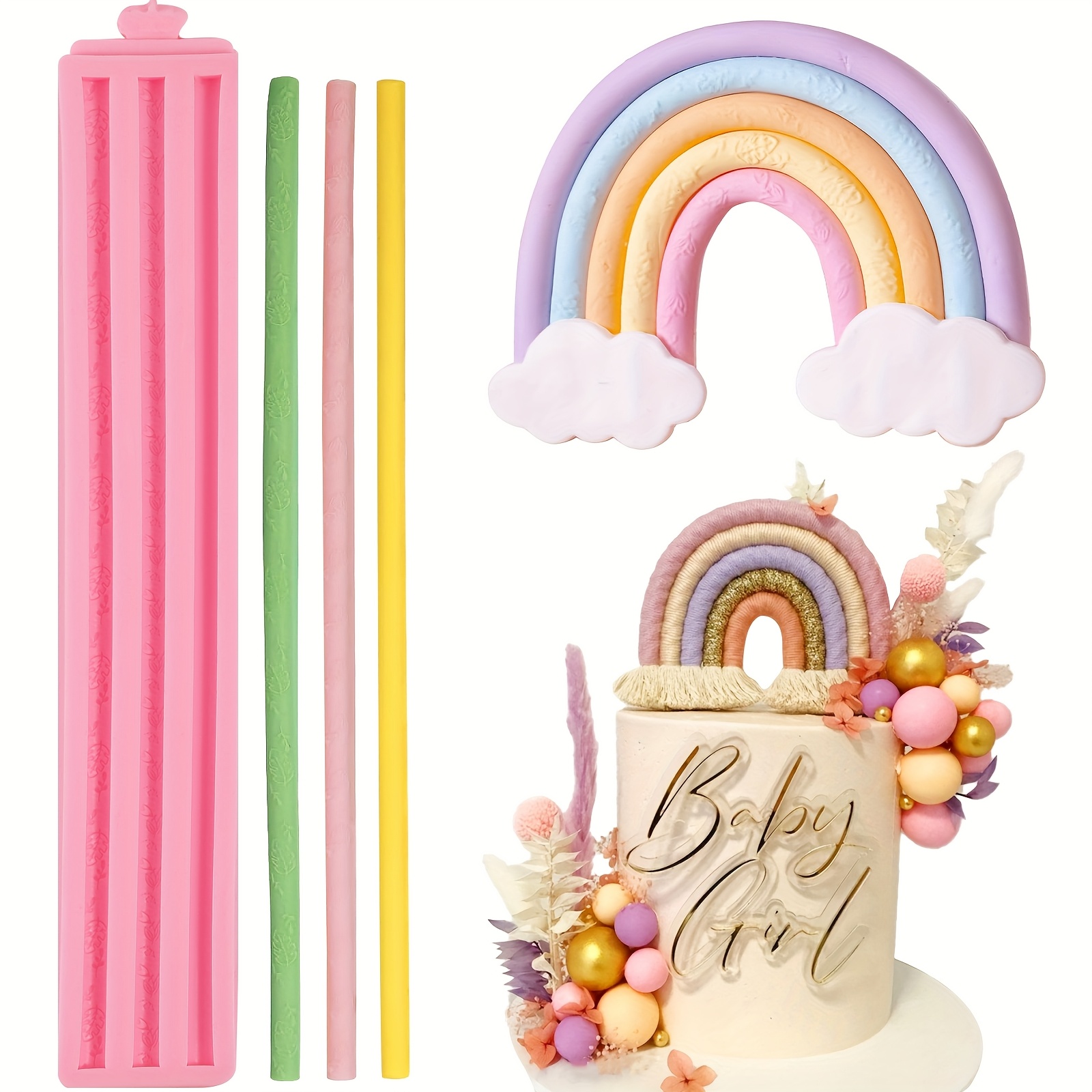 Image of 1pc Exquisite Hemp Rope Cake Decoration Fondant Mold, Printed Flower Leaf Shape Chocolate Silicone Mold For Cupcake Toppers, Candy, Gum, Clay, Home Decor, Kitchen Baking Tools