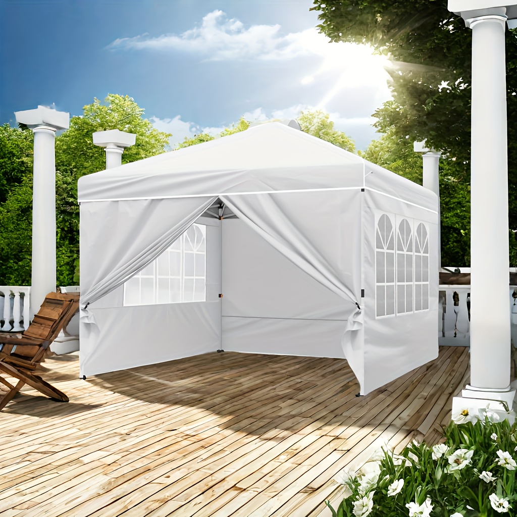 

10x10 Pop Up Canopy, Instant Canopy Tent With Removable Sidewalls And Mesh Windows For Vendor Events, Outdoor ,