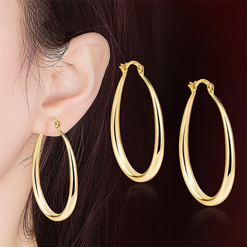 Geometric Oval Earrings Women'S Jewelry Valentine'S Gift