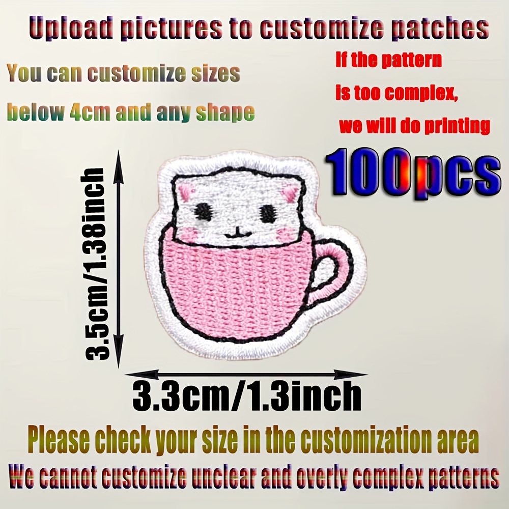 TEMU [open Customized Products] Same Style 10pcs Or 100pcs 4cm Personalized Customization Of Patterns And Shapes Embroidery Patch Tactical Embroidery
