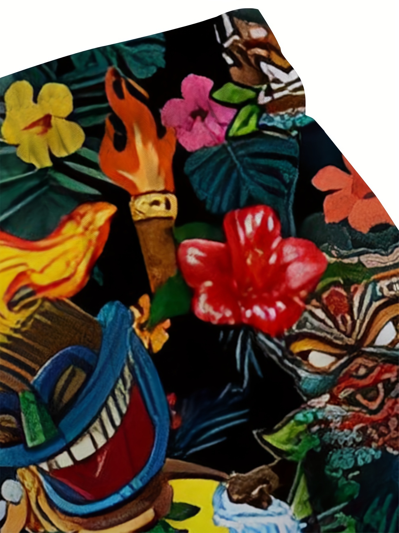 the beach people 1番人気柄 men's trendy seaside parrot pattern print - Temu