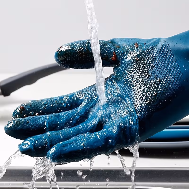 4pairs rubber gloves kitchen dishwashing gloves thick lined washing clothes gloves winter household cleaning gloves do housework hand protection cover cleaning tools Product details 3