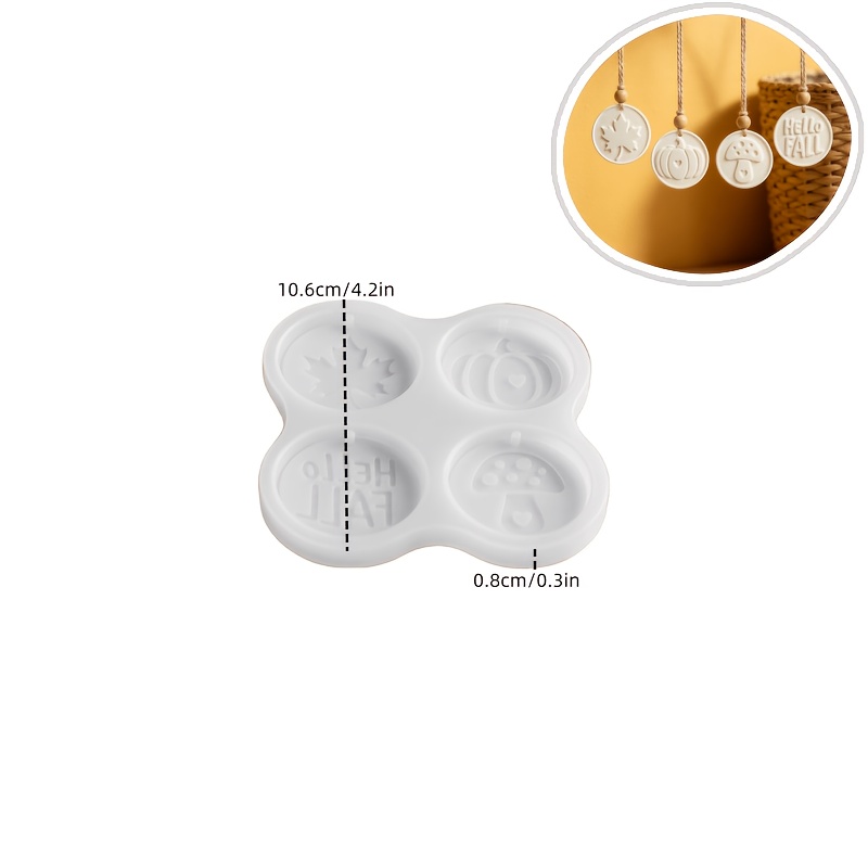 TEMU Moules en silicone et résine, nouveaux, à 4 cavités, sur le thème de , moule rond pour étiquette , moule époxy, cristal en relief, feuille