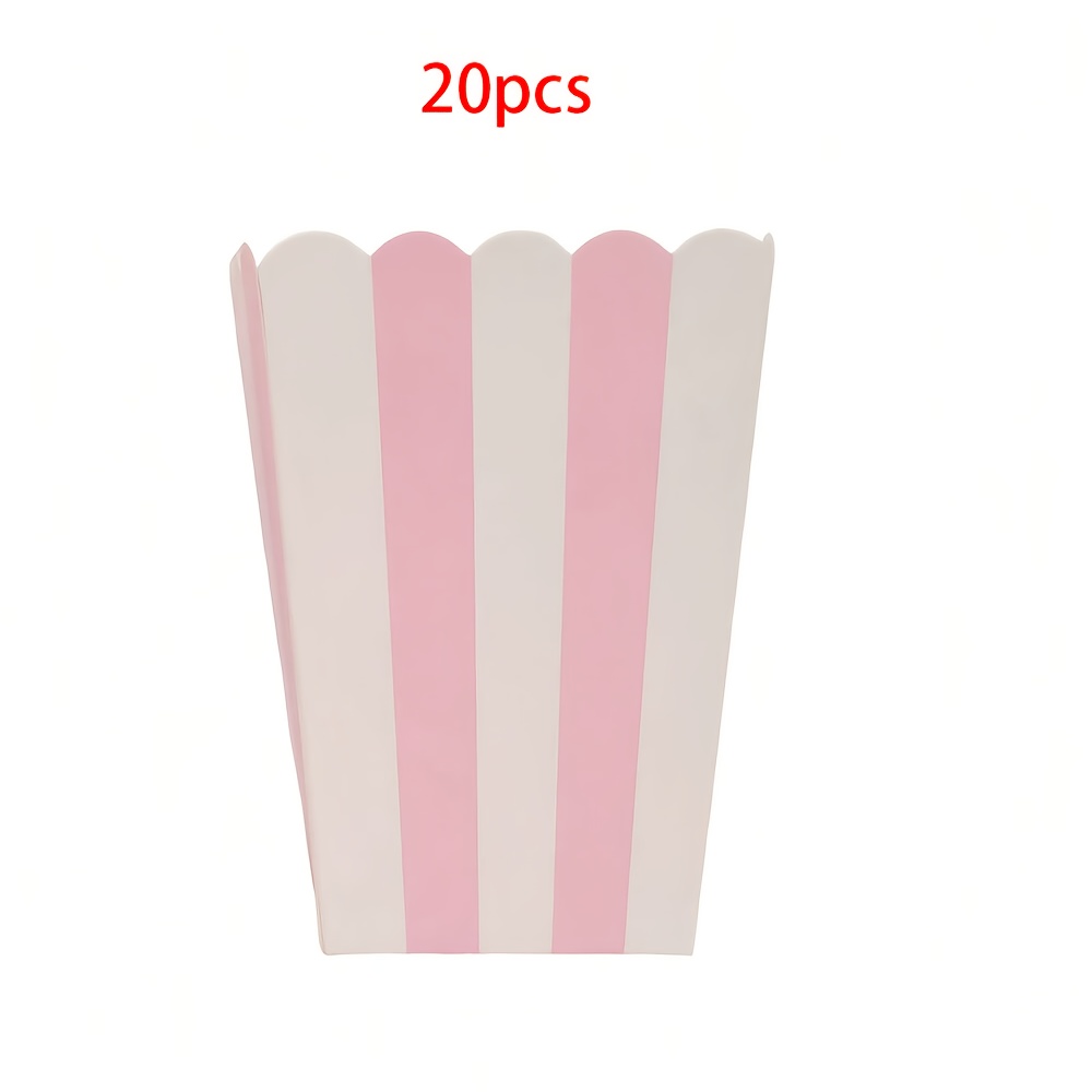 E-shop Geschenk für Sie/Ihn 10 Stk./20 Stk./50 Stk. Rosa Popcorn Box Kleine Rosa und Weiße Gestreifte Papier Popcorn Beutel Papierbecher Süßigkeiten