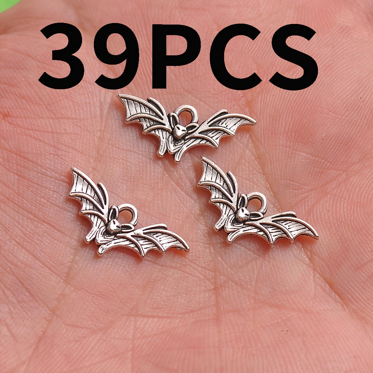 TEMU 39 pièces d'extensions de pendentifs chauve-souris, texture d'aile transparente et détails de contour de corps, accessoire commun pour la