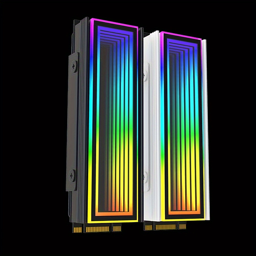 argb aura sync m 2   cooling vest aluminum heatsink for 2280 solid state drives rgb lighting   heat dissipation   for pc builds details 8