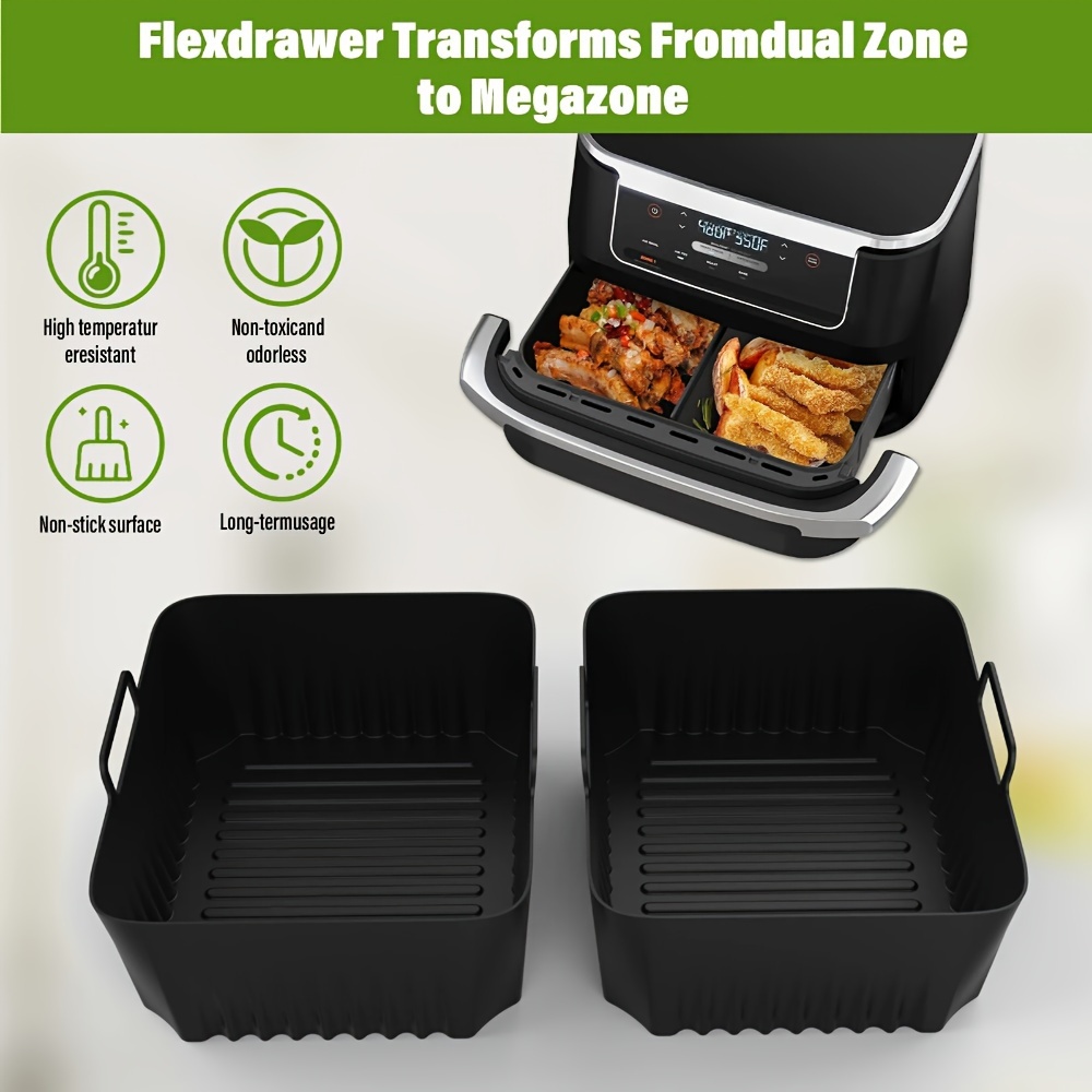   af500 air fryer compatible silicone tray set 5 2  4l non stick baking baskets reusable food contact safe liners for oven   pan details 3