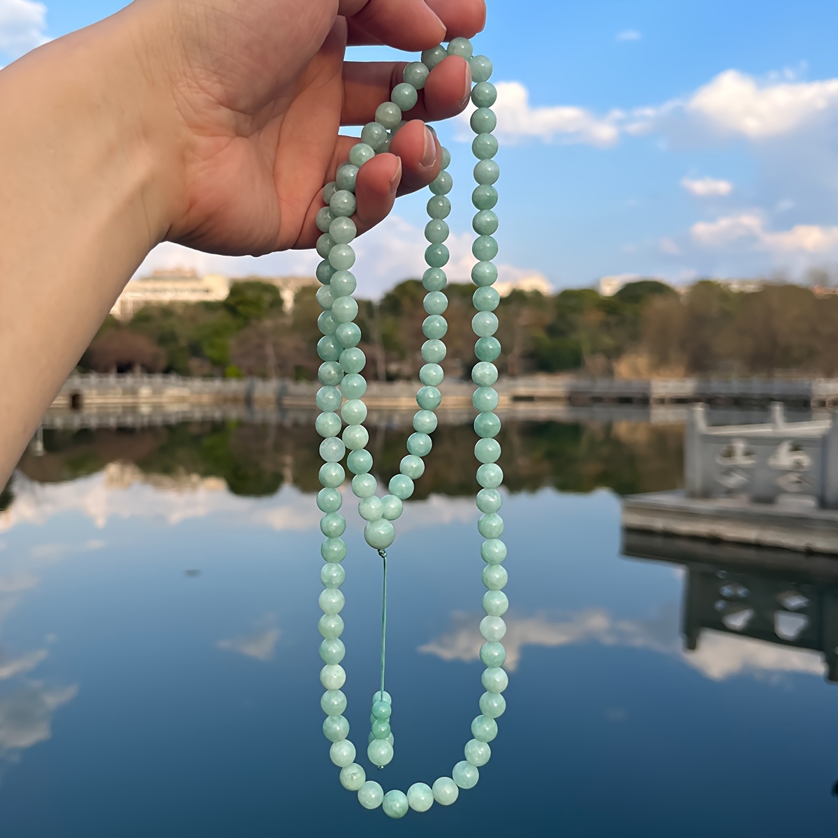 

99pcs Natural Stone Beads In Random Colors Stone Bead Necklace Mala Rosary Fashionable For Men And Women Suitable For Daily And Gift On Festivals