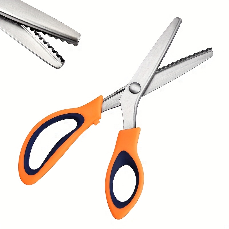 TEMU Ciseaux à Tissu Zig Zag 9", Ciseaux à Dentelle pour Coupe de Tissu, Ciseaux de Couture Professionnels à Main