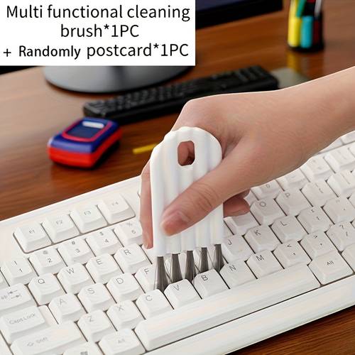 1pc computer keyboard cleaning brush and 1pc random postcard office home dust removal electronic additions travel essential holiday