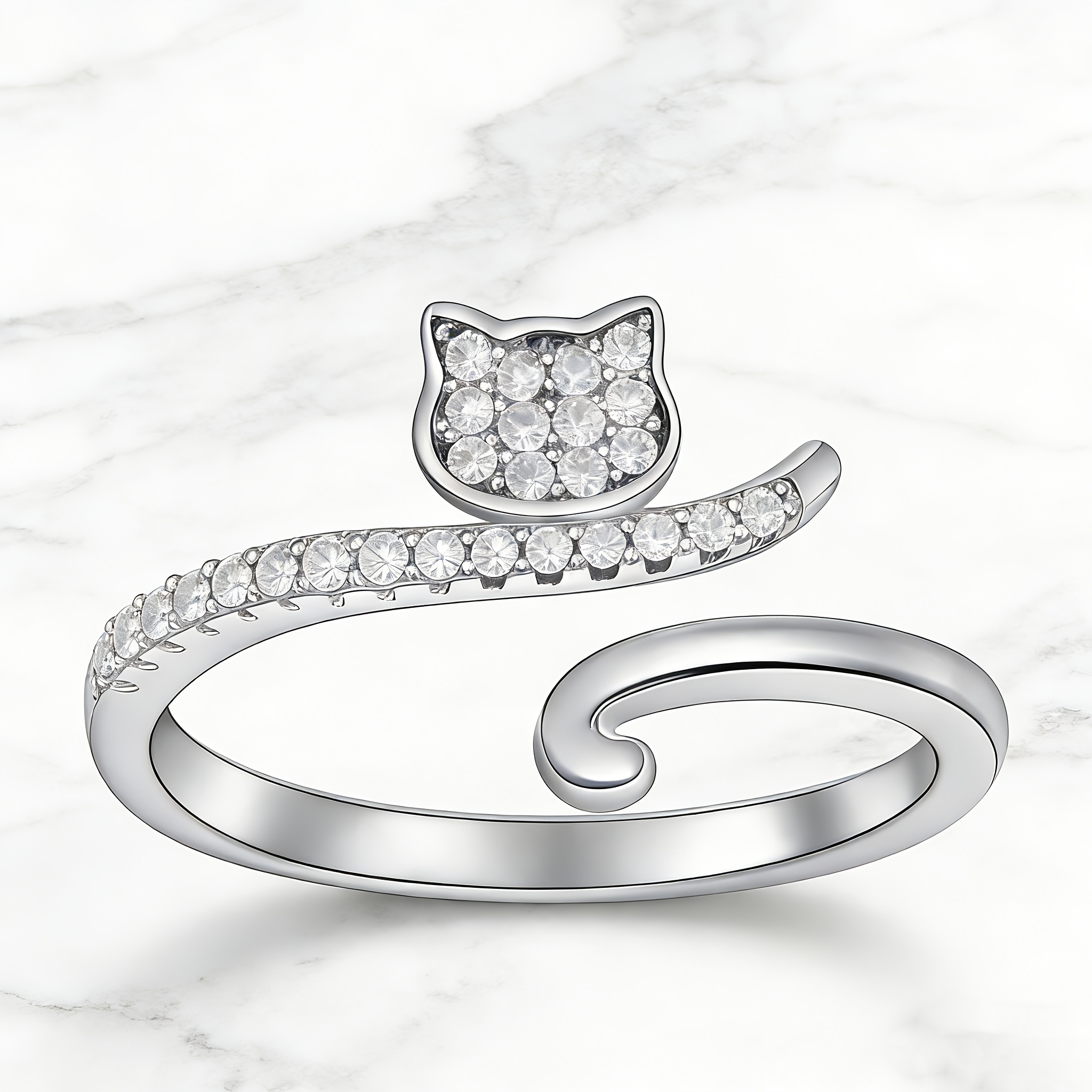 Women's Adjustable Cat Ring, Adorable Design for Cat Lovers