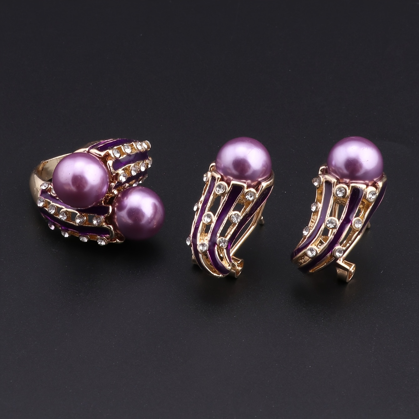 Bridal Rhinestone Simulated Pearl Jewelry Set