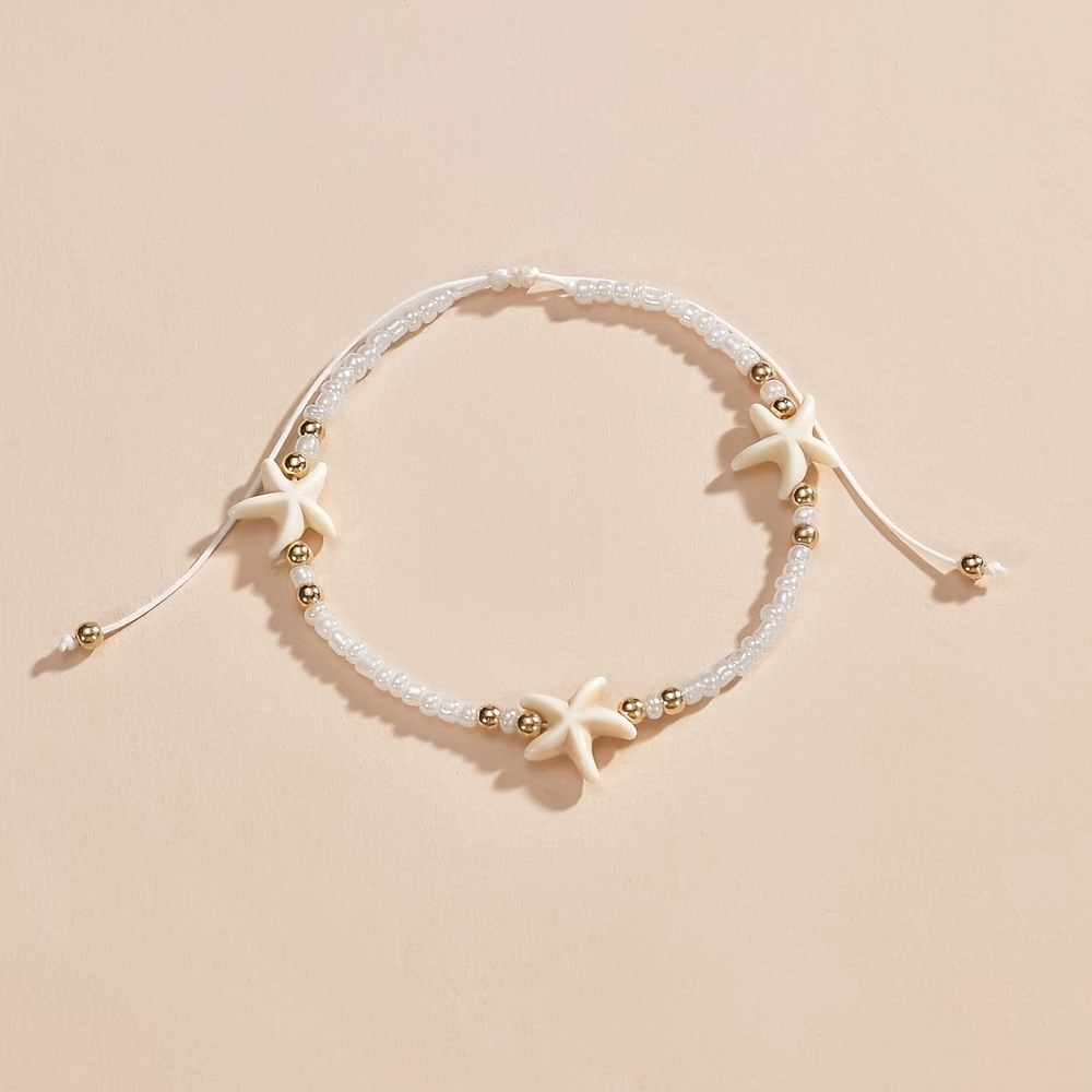 Beaded Anklet Starfish - , For Vacations &