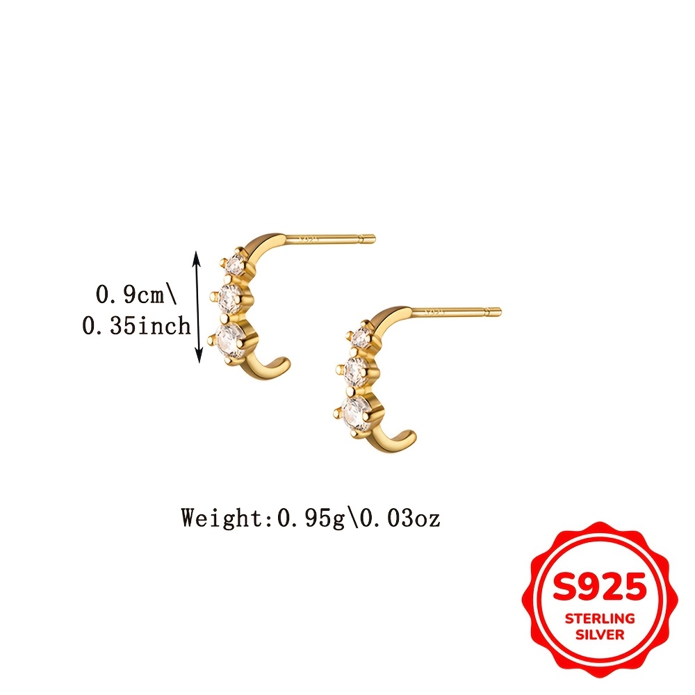 S925 Sterling Silver Gradient CZ Earrings