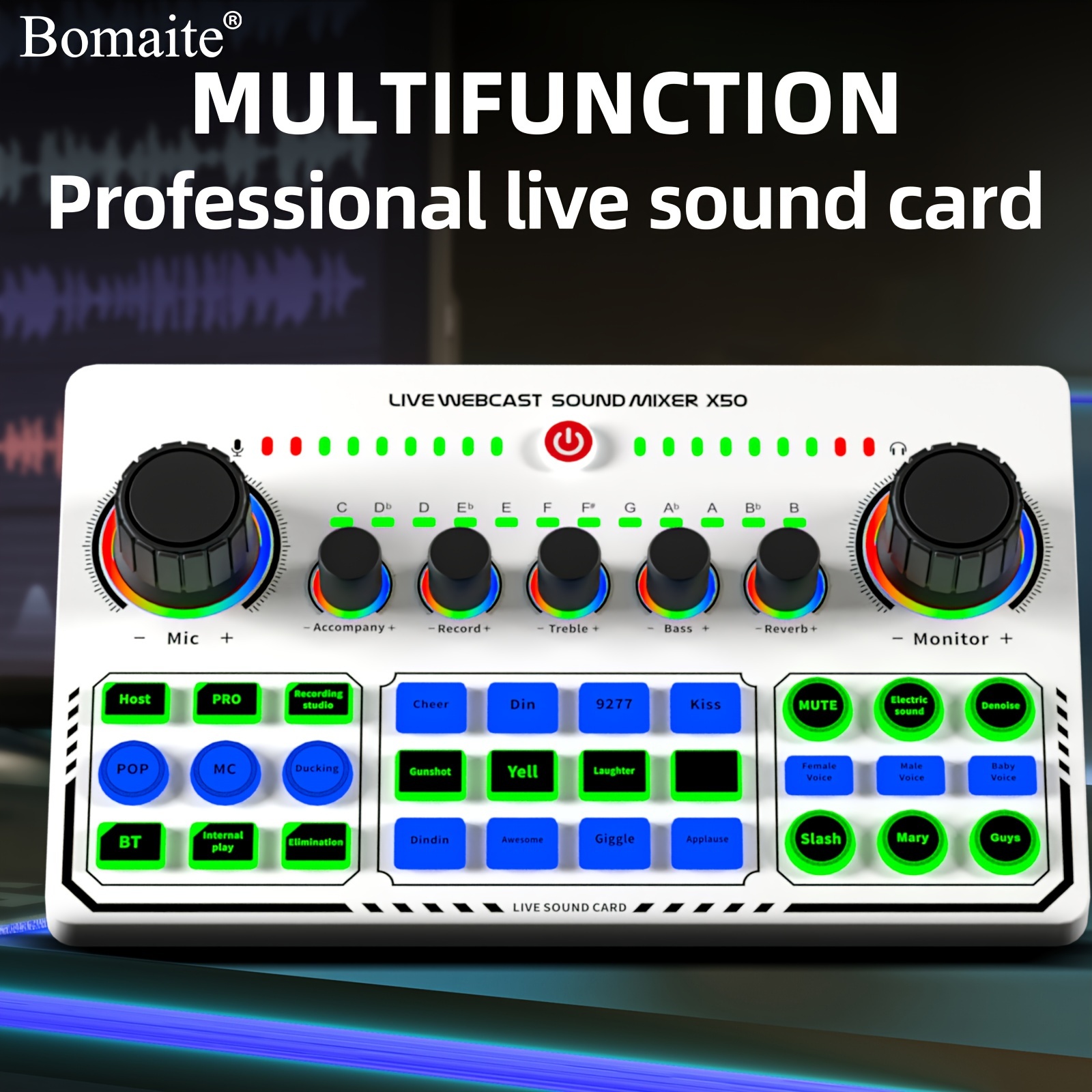 Live Sound Card 48v Magic Electronic Sound Cool Lights - Temu Canada