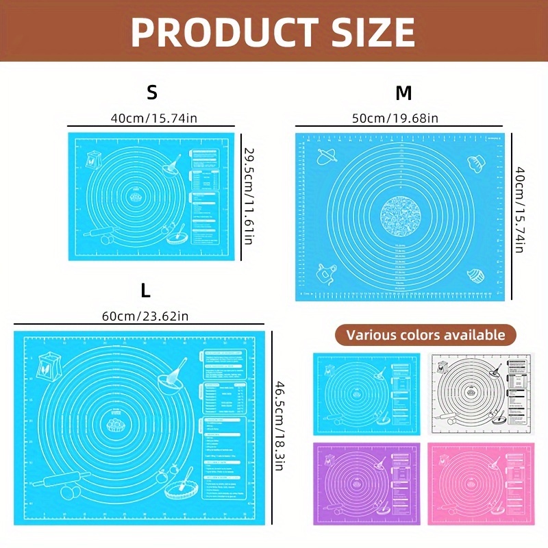 1pc Multi-Function Non-Stick Pastry Mat, Perfect for Baking and Rolling Dough - Ideal Kitchen Tool for Pies, Cookies & More - 4 Colors Available (Halloween, Christmas, Easter, Thanksgiving)