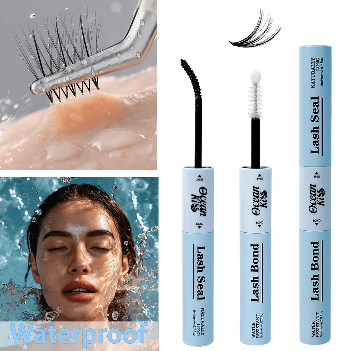 2-in-1 Double Head Eyelash Glue Waterproof And Easy-to-use Liquid Sealer Strong And Durable Suitable For All Kinds Of False Eyelashes