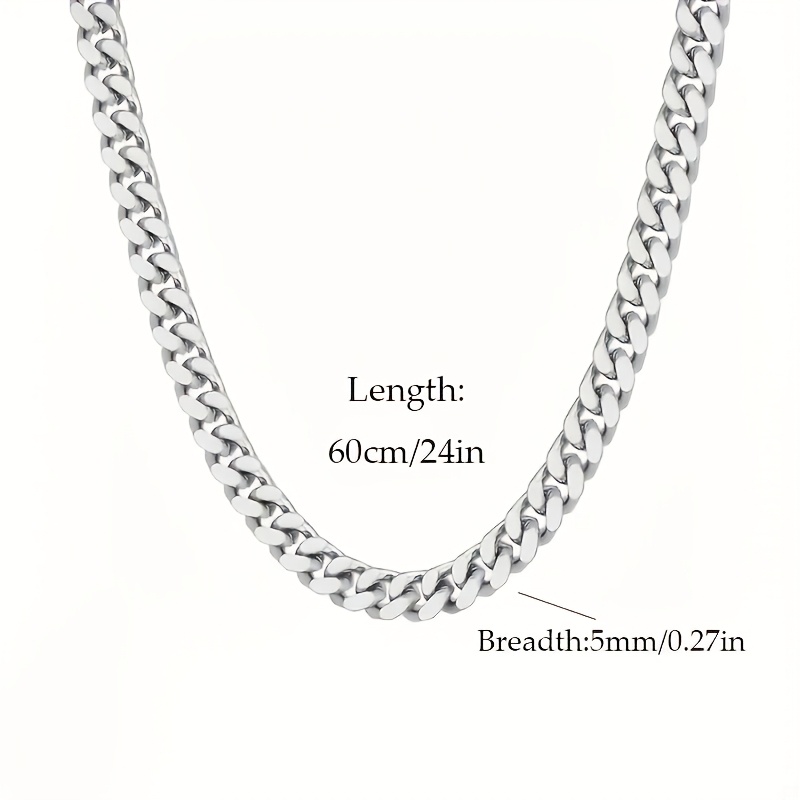 E-shop 925er Silber Herrenkette 5mm Kubanische Kette Hip Hop Schmuck Zubehör Herren Geschenke Valentinstag, Jahrestag, Geburtstag, Vatertag Geschenkbox