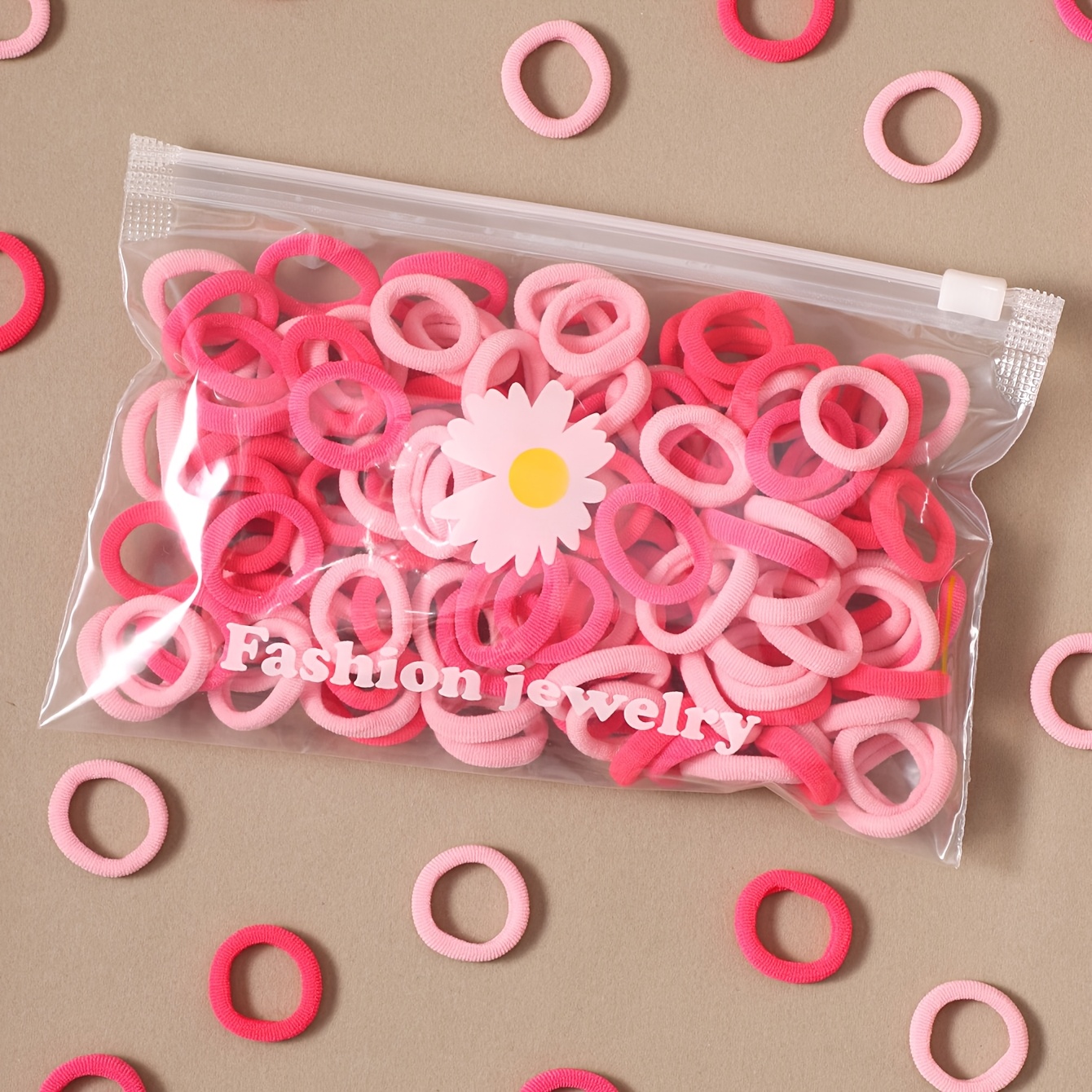 100pcs Random Colors Towel Ring Headband, Seamless Hair Tie