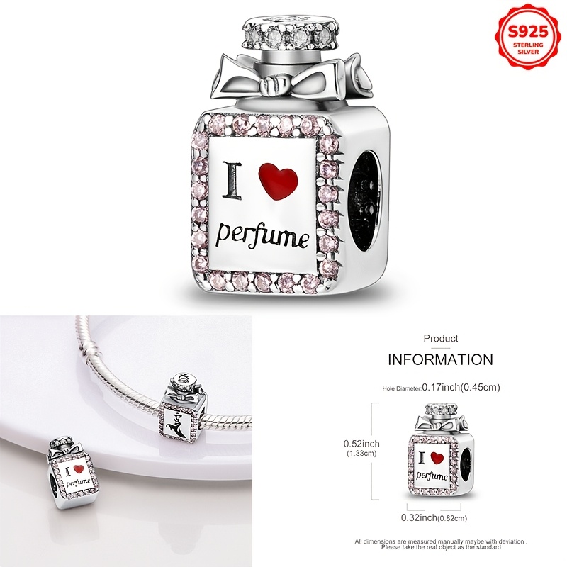 

A 3.1g 925 Silver Perfume Bottle Charm Suitable For Bracelets And 3mm Bangles, Women' Pendants And Exquisite Gifts.