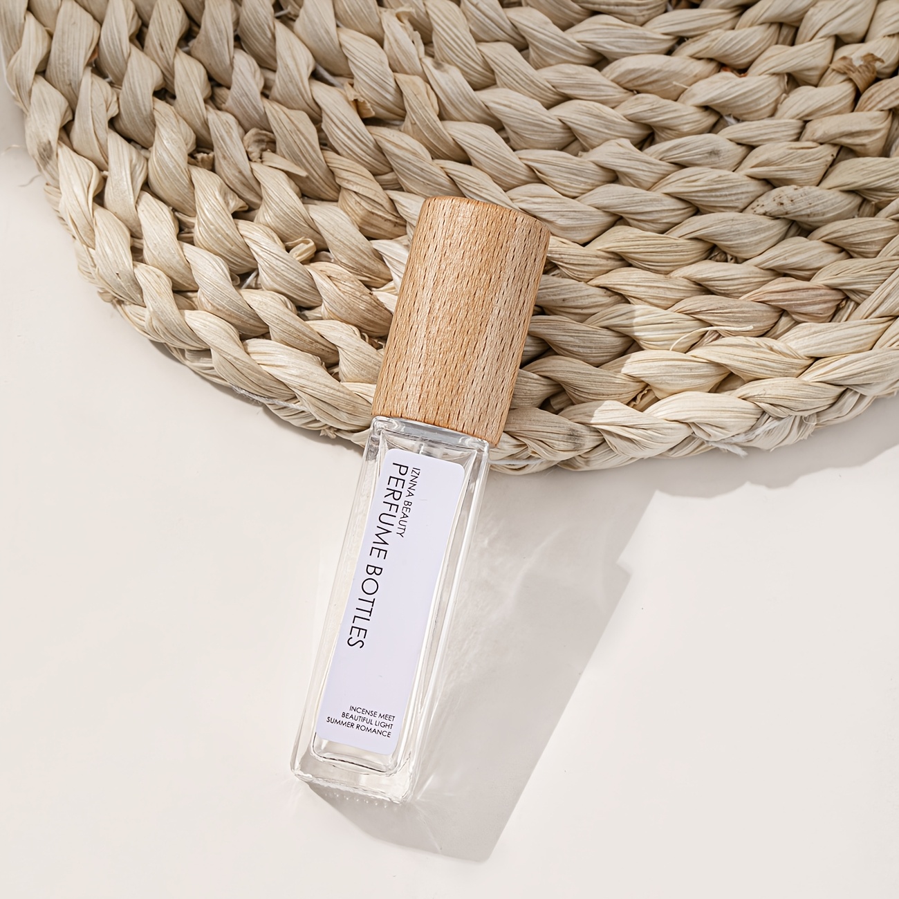 Image of 1pc, 5ml/10ml Advanced Wood Grain Cap Spray Glass Dispensing Bottle Empty Bottle, Suitable For Dispensing Perfume, Sample Dispensing Bottle, Suitable For Travel And Takeout