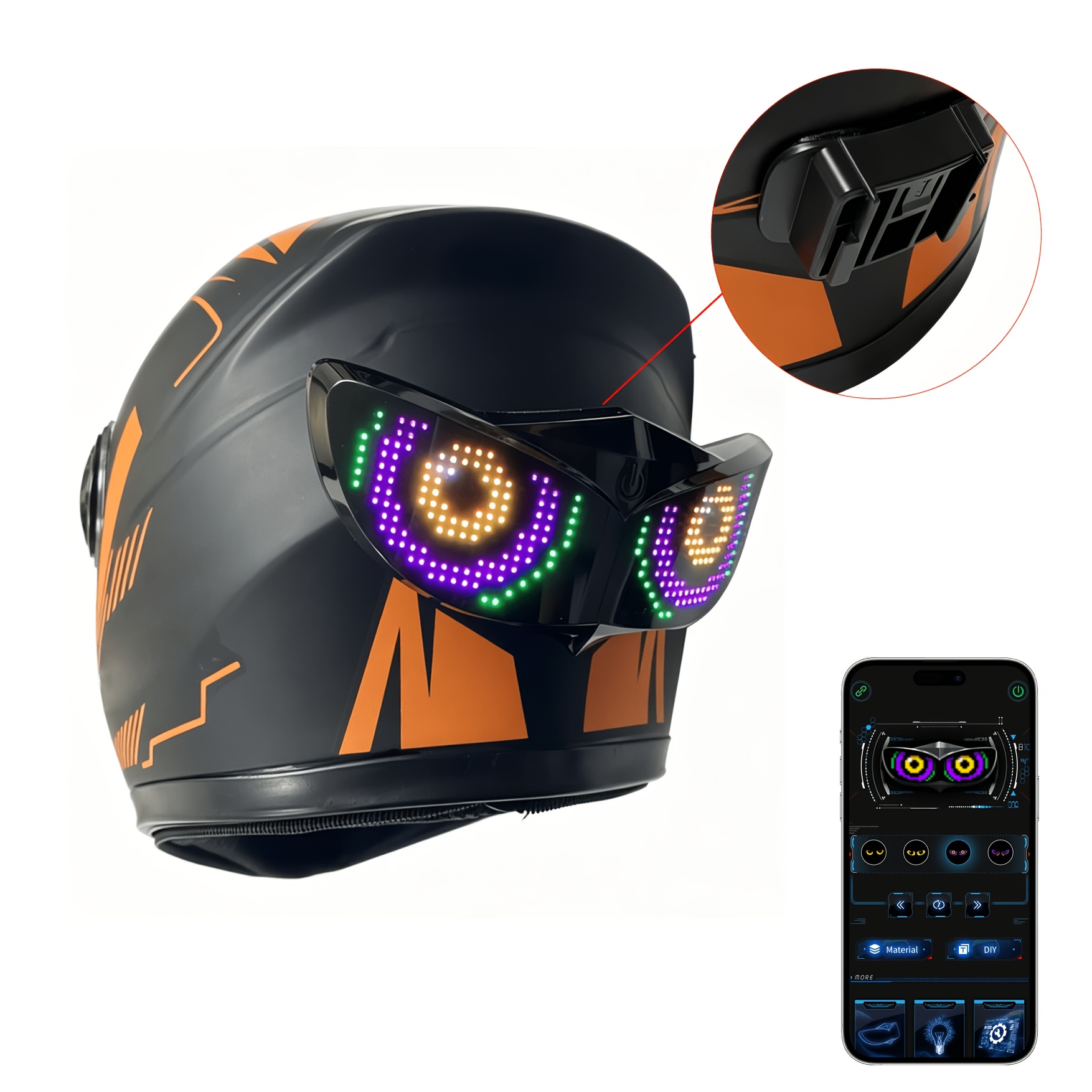 eye light motorcycle helmet Summer sales EyeRide HUD (Head-Up Display) day or night Universal Helmet Control Devil's Eye
