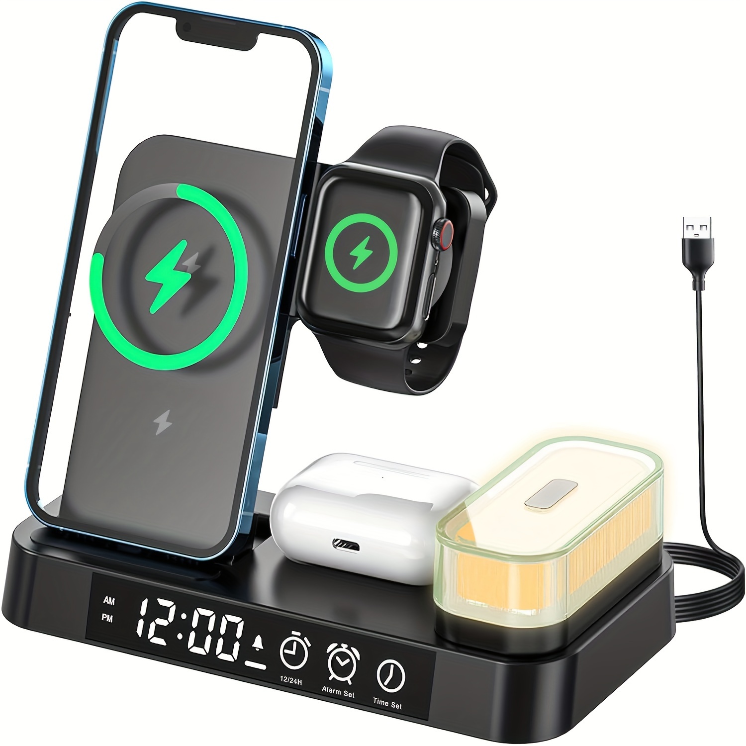 

Wireless Charger Charging , 30w Wireless Charging Alarm And Matching 15/14/13/12/11/xs Airpods And