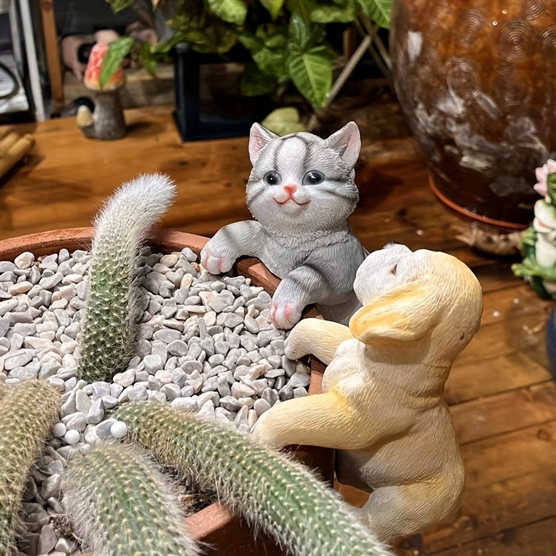 Resin Cats Kitten Figurine Miniature Fairy Garden Cats - Temu