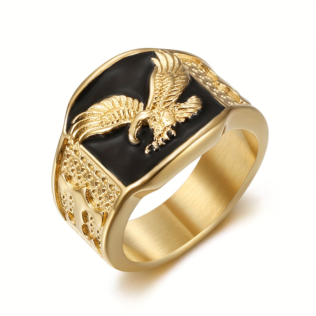 

1pc Greppn 316l Stainless Steel Ring, Eagle Design, Hip Hop Punk Style, Unisex Hip Hop Animal Wing Motif, Engagement Party Jewelry