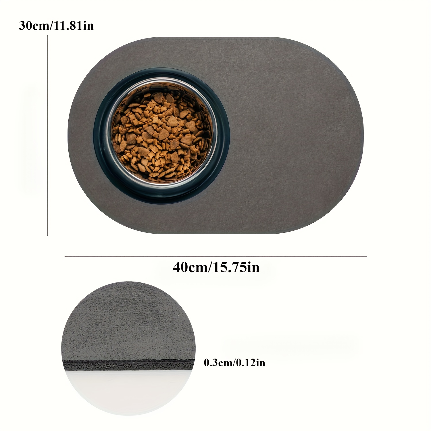 E-shop Rutschfeste, schnelltrocknende geometrische Fischgräten-Pfotenabdruck-Hundematt - Strapazierfähige Polyester-Futter- und Wassernapf-Matte für
