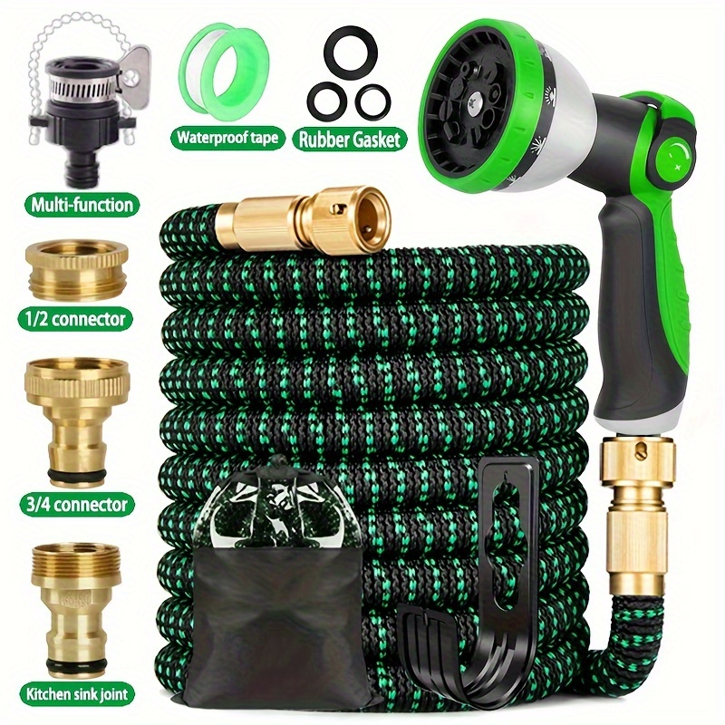 Image of Garden Hose With 10 Functional Nozzles, Wear-, Flexible, Durable, Non-tangled, Portable And Flexible, Outdoor Hose, For The Garden And Outdoor