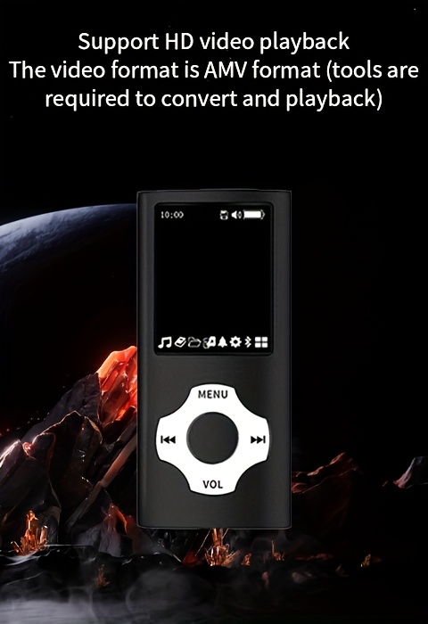 mp4 mp3 music player with noise isolating headphones high fidelity sound built in microphone volume control supports image recording ebook rechargeable lithium battery led display tf card to carry 32gb memory card included multi color 1pc details 2