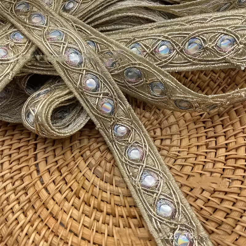 Ethnic Style Sequin Embroidered Lace for Clothing Additions