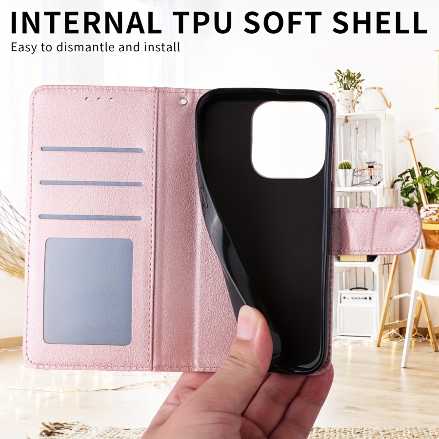 Husă Telefon - Portofel cu Slot Card, Funcție Magnetică Flip, Husă din Piele Ecologică pentru Samsung Galaxy S23 Ultra S22 Plus S21 S20 FE A13 A14 A33 A34 A51 A52 A53 A54 A71 cu Șnur de Mână, Husă Anti-cădere